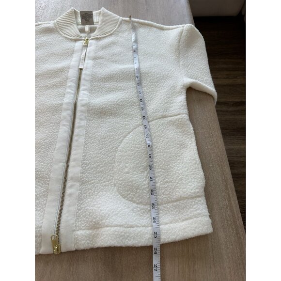 Varley Willmont Patch Pocket Fleece Bomber Jacket Egret Ivory Size Medium - Picture 9 of 11